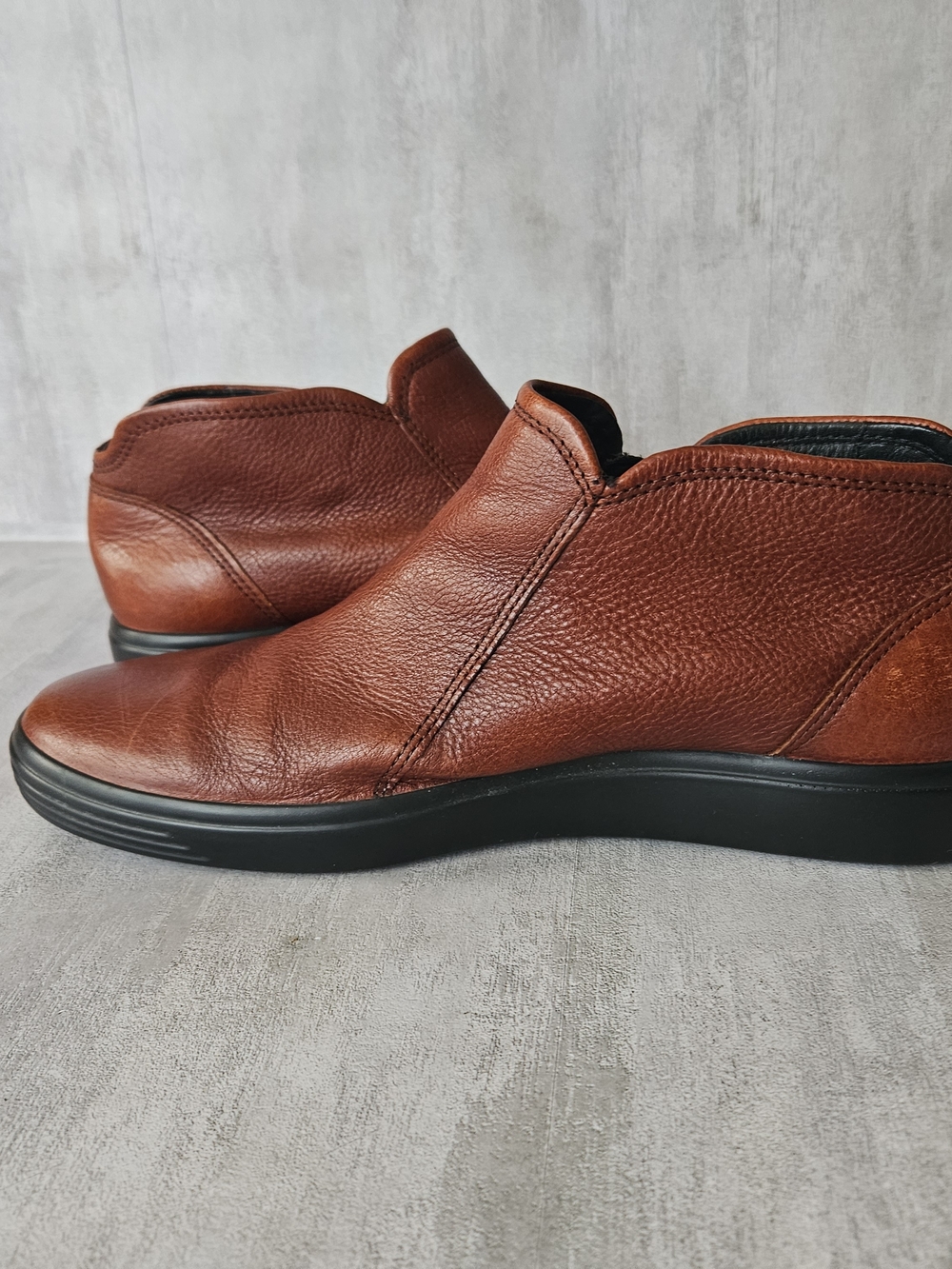 ECCO Soft 7 Cognac Brown Leather Zip Ankle Booties Size 40 / US 9 - Picture 10 of 16